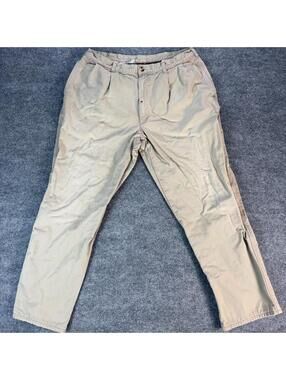 Vintage L.L. Bean Beige Casual Quilted Insulated Men's Khaki Pants 38x30